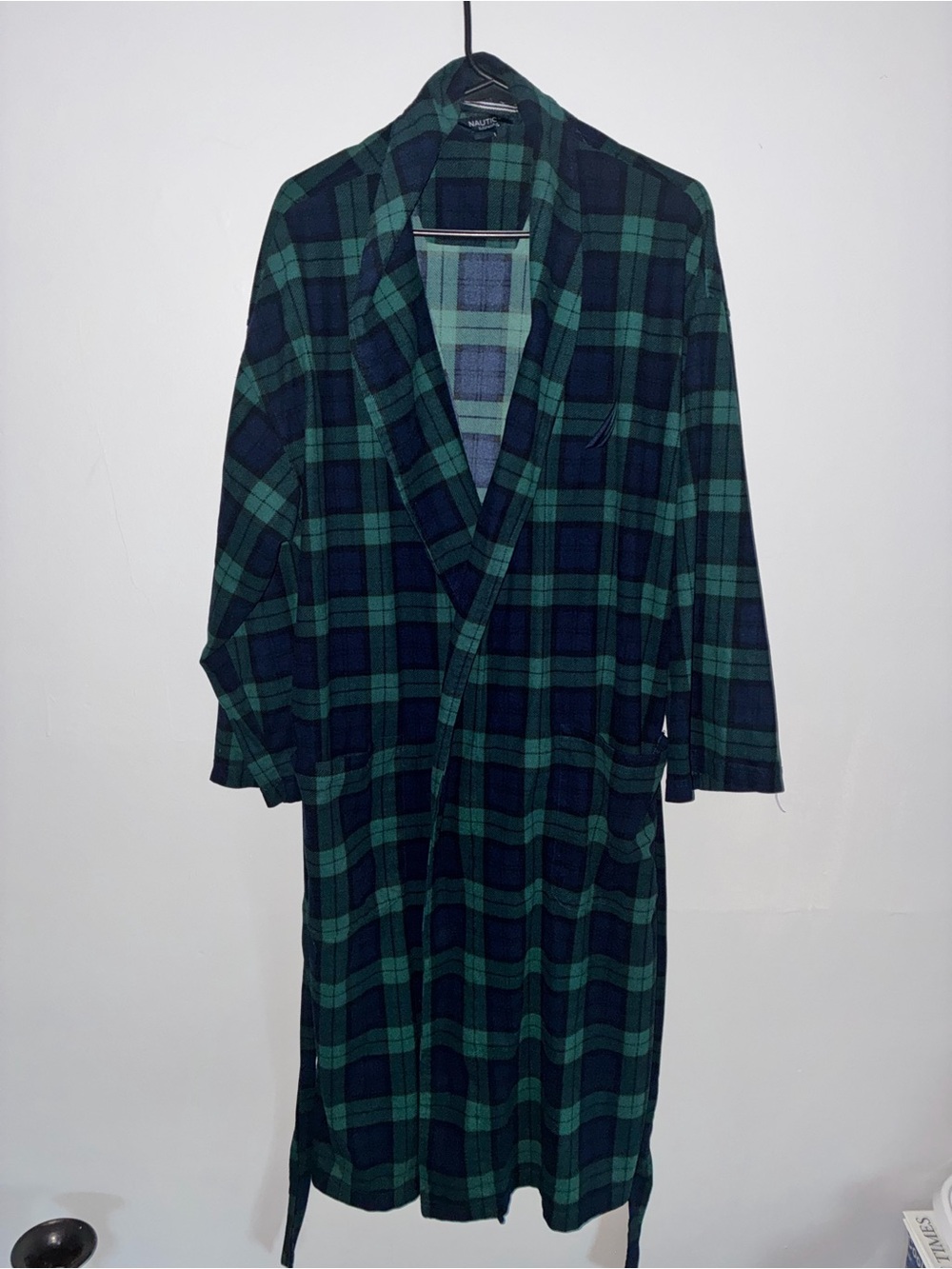 Nautica Green & Navy Plaid Robe